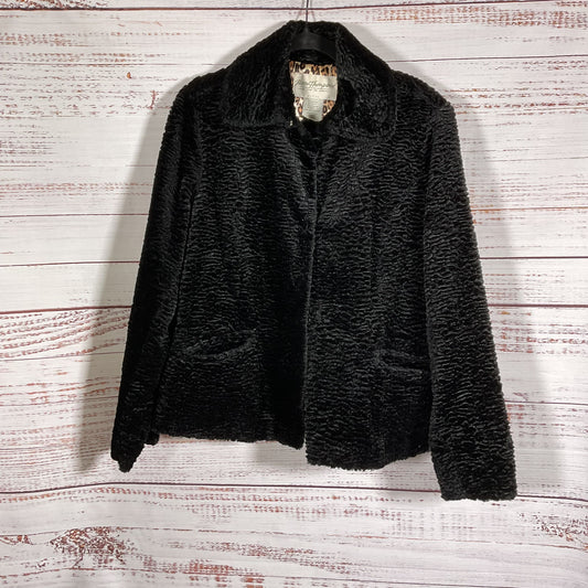 Norm Thompson Black Faux Lamb Fur Jacket - Size Petite
