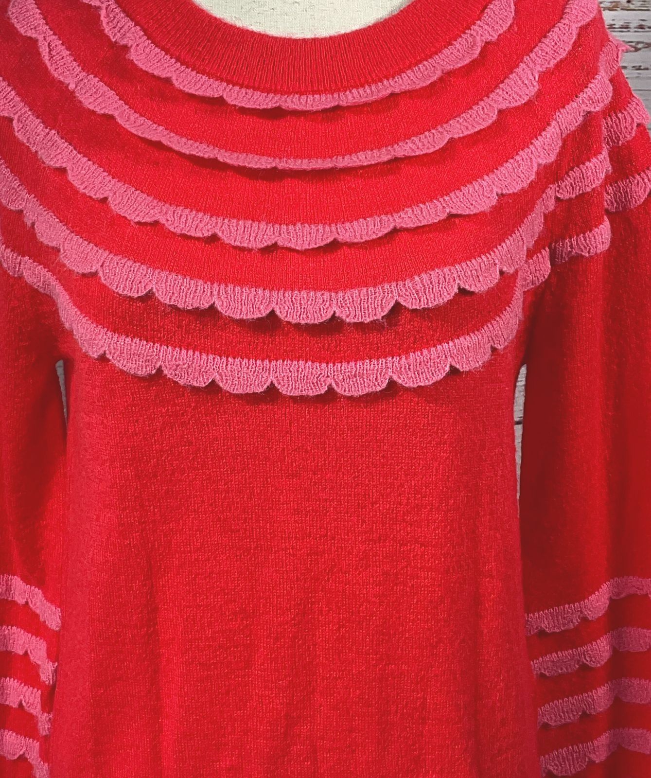 Boden Alice Fluffy Raglan Jumper Poppy Red XS