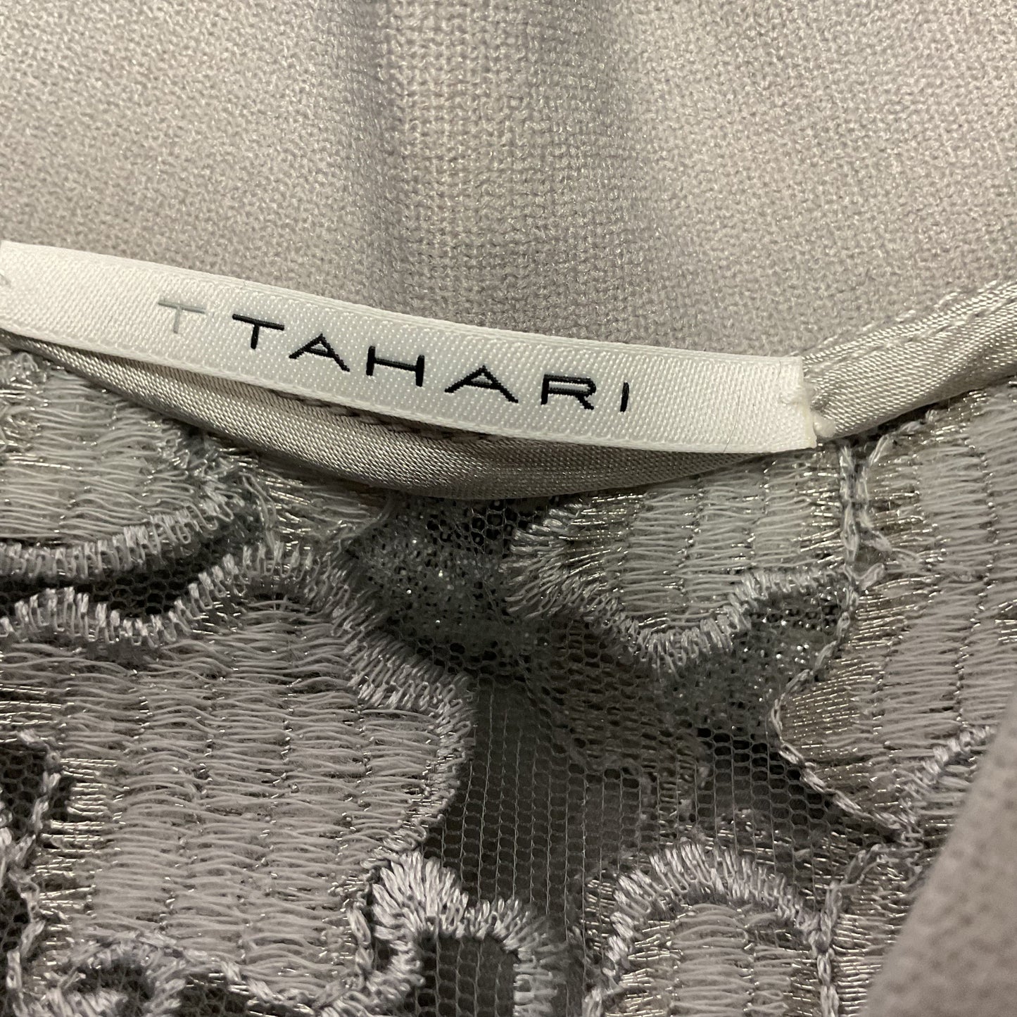 Tahari Silver Tone Mesh Flower Frill Jacket - Size S