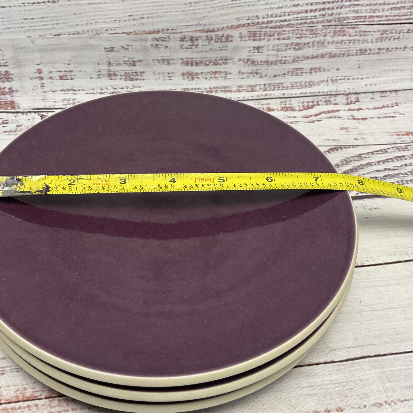 Sasaki Colorstone Plum Purple 7.5" Salad Plates Lot Of 3