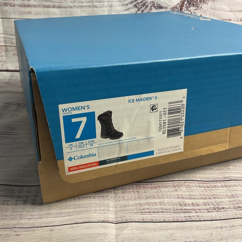 Columbia Ice Maiden II Black Women's Size 7 Snow Boots