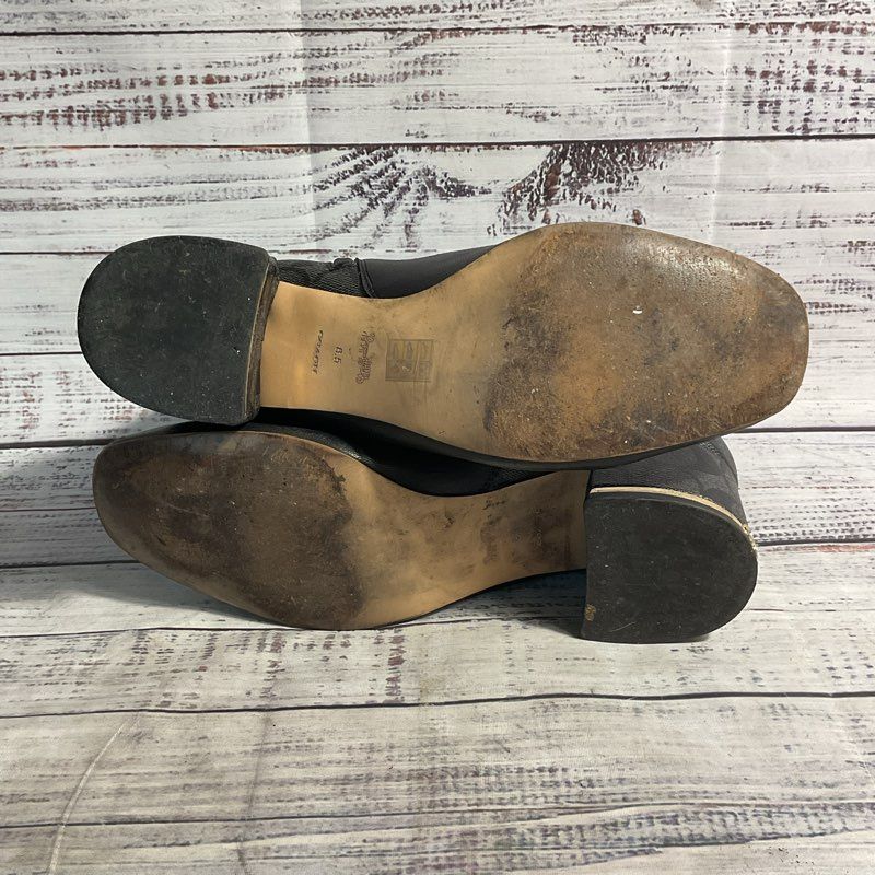 Coach Nala Black Leather Bootie Heeled Side Zip Women's Shoe 8.5