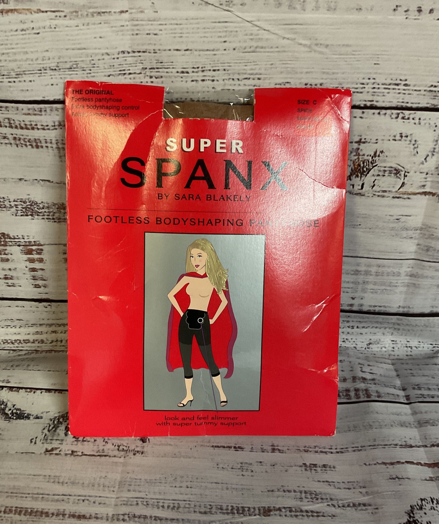 Super SPANX By Sara Blakely Footless Body Shaping Pantyhose Size C, Spice Color