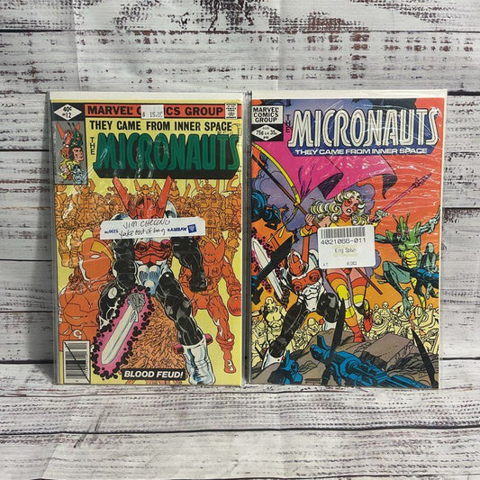 Vtg. Micronauts #12 & #44 Ungraded Marvel Superhero Comics 1979