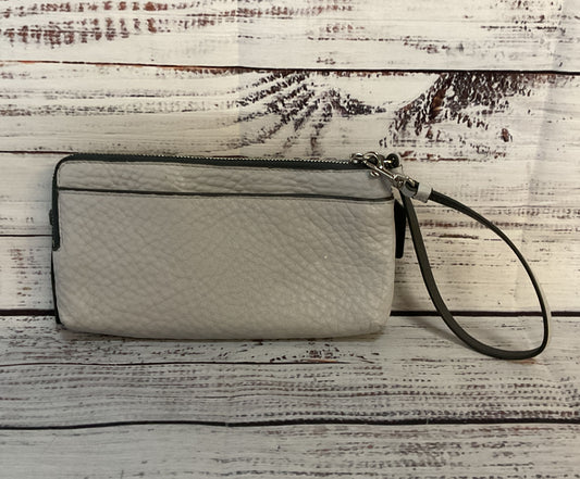 Coach Pebble Leather Bleeker Double Zip Wristlet Gray