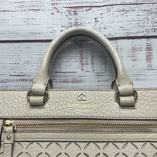 Kate Spade Warm Beige Leather Satchel/Top Handle Bag Purse