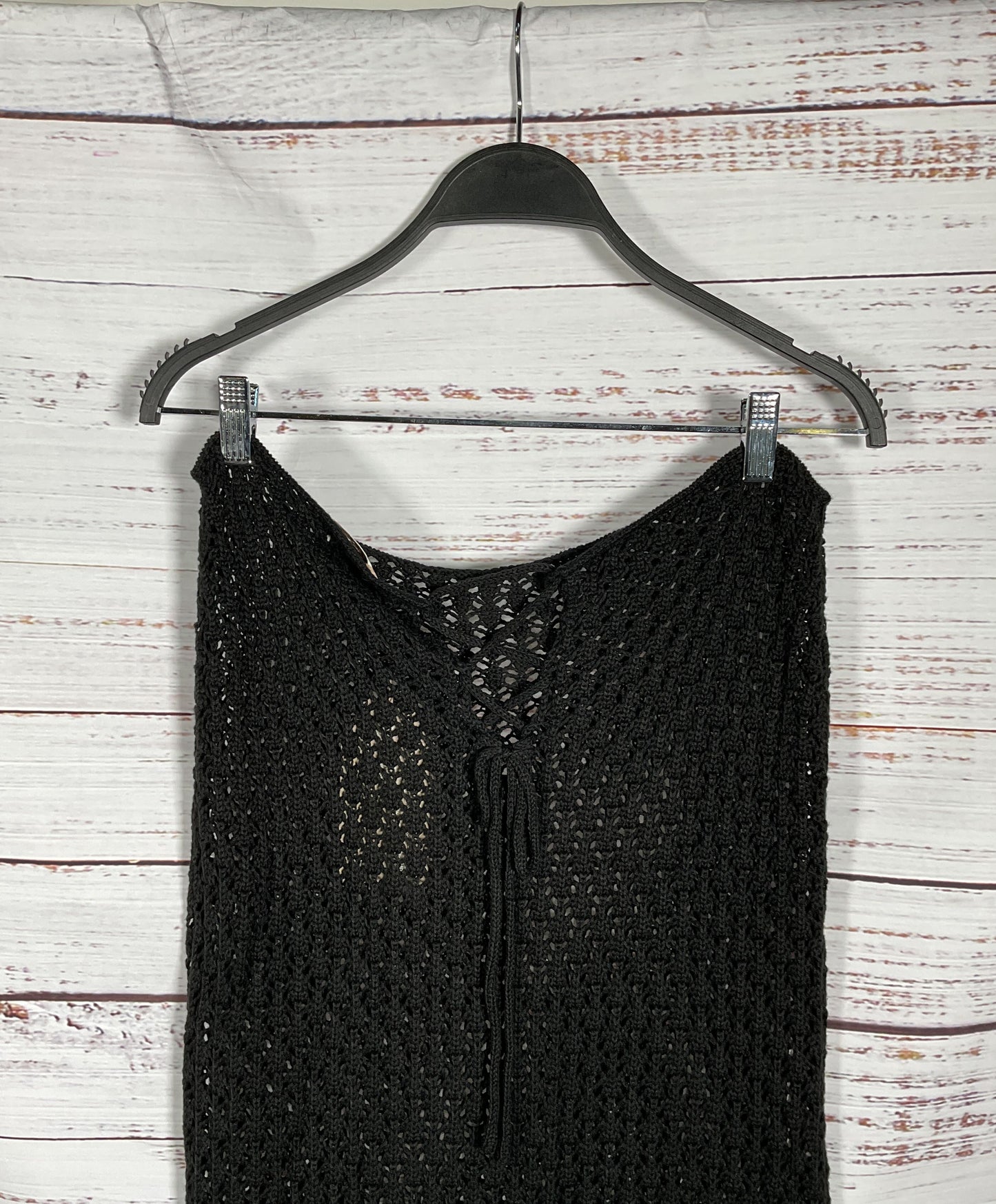 Meshki Black Rosella Crochet Maxi Skirt - Size Large
