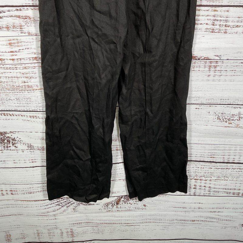 NWT Theory Classic Straight Black Linen Viscose Pants - Size 12 MSRP $345