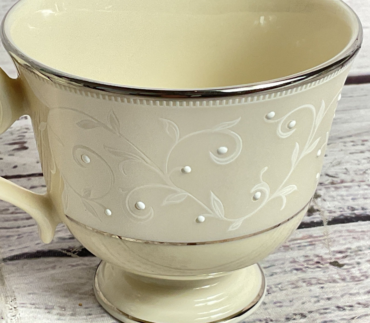 Lenox Pearl Innocence 3" Footed Lot of 8 Tea Cup Cream