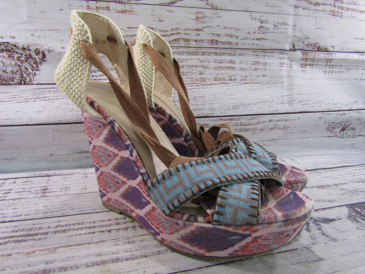 Theodora & Callum by Stuart Weitzman Biarritz Women's Wedge Ankle Wrap Sandals