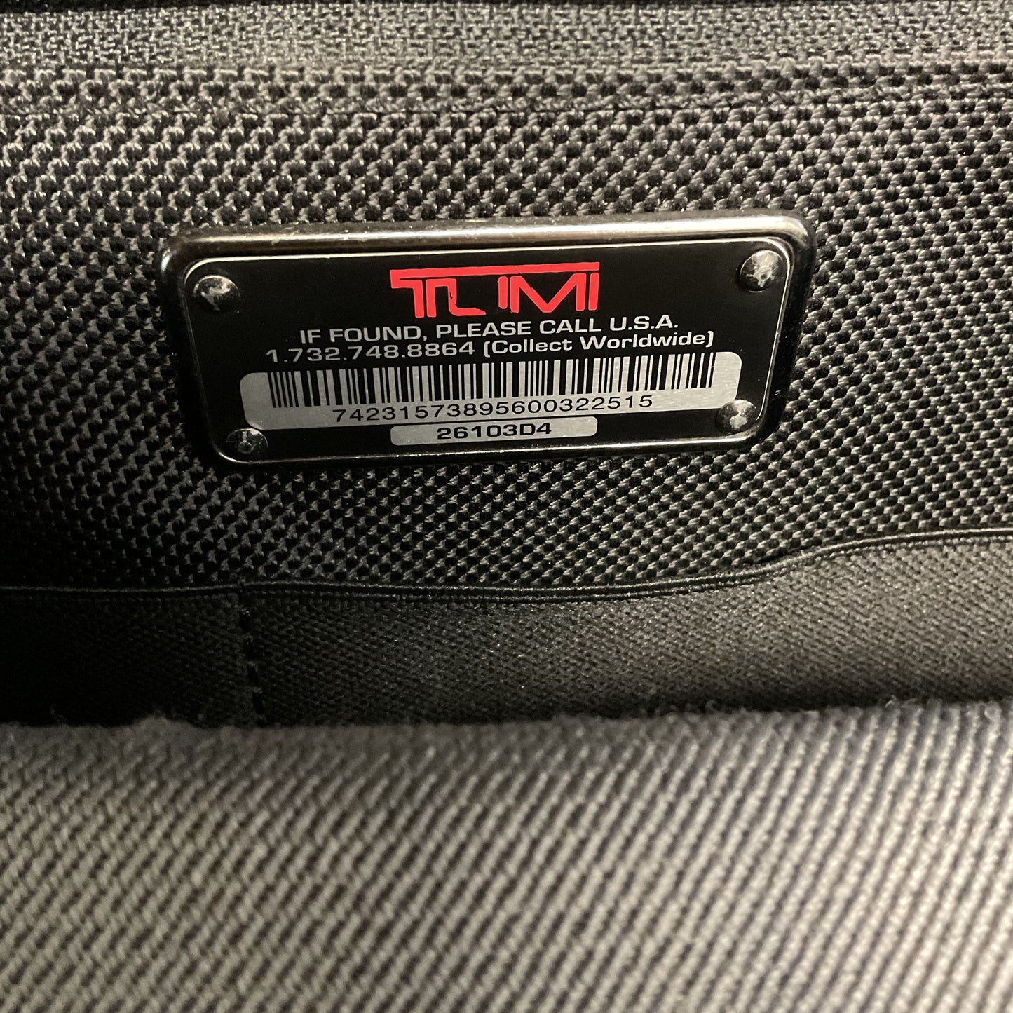 Tumi 26160D4 Black Ballistic Nylon Business Cases Laptop Roller Case