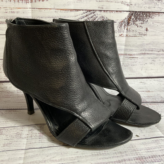 GIVENCHY Women's Black Pebble Leather Open Toe Bootie Boots- SZ 37