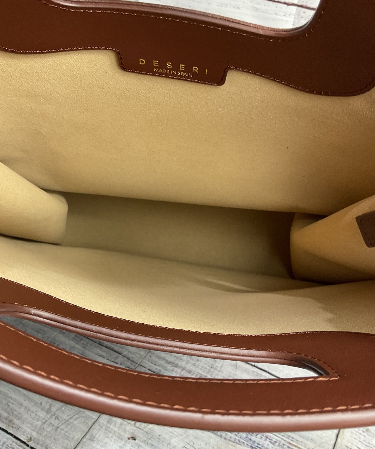 Deseri Vachetta Leather Structured Tote Brown
