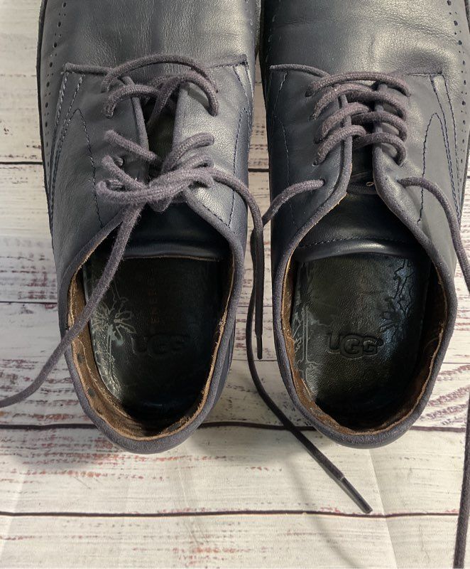 UGG Energ Cali Wingtip Derby Dress Soft Comfort Leather MEN'S 9 Blue #1090413