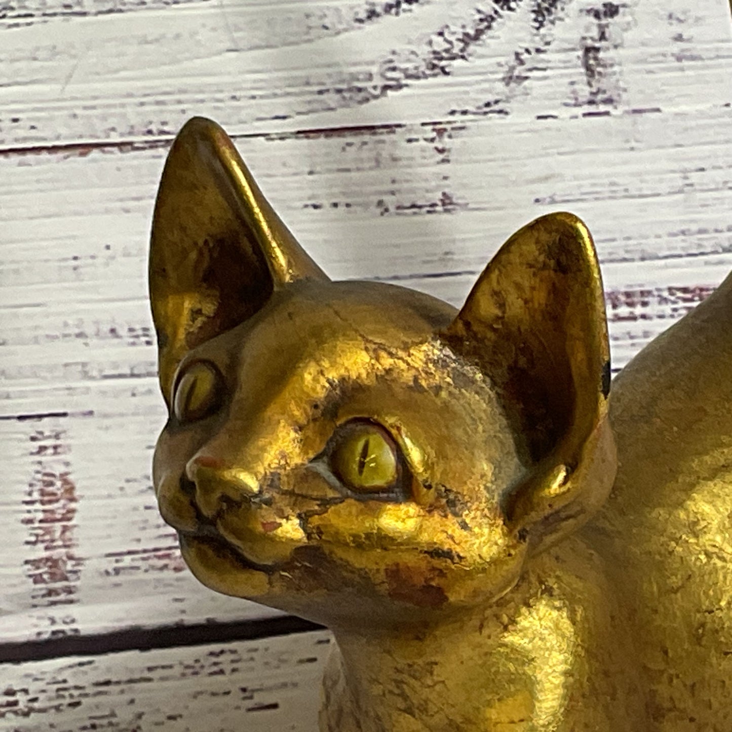 1973 VTG. ANTHONY FREEMAN MCFARLIN? Gold Leave Cat Figurine- 8" x 10"
