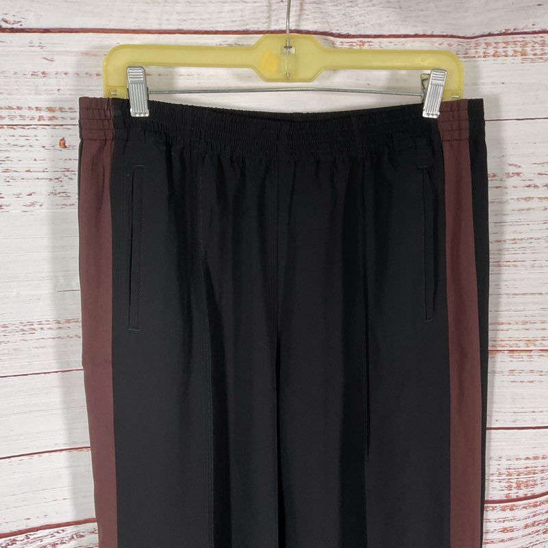 NWT Madewell Black & Brown Side Stripe Pull On Track Pants - Size M