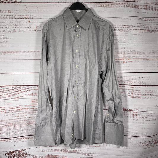Cadini Grey French Cuff Long Sleeve Button Up Dress Shirt - Size 16 41