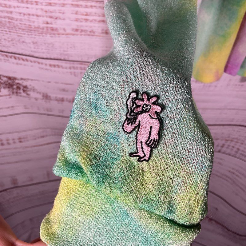 Sundae School Pastel Tie Dye Long Sleeve 1/4 Button Rugby Sweater Size XL