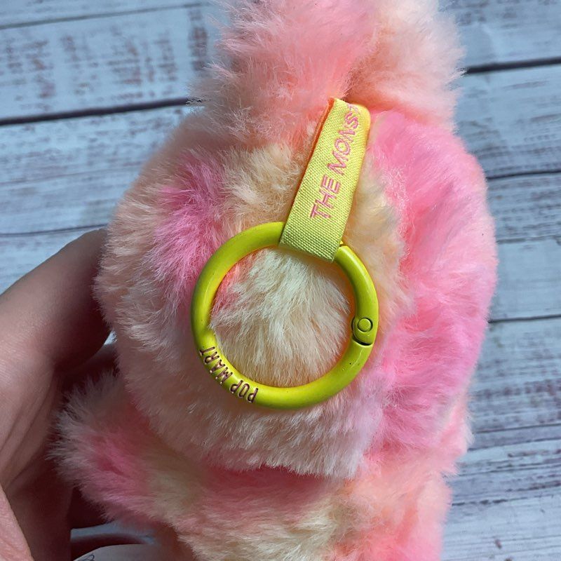 Popmart Labubu Big Into Energy Pink & Yellow Plush Keychain Collectible