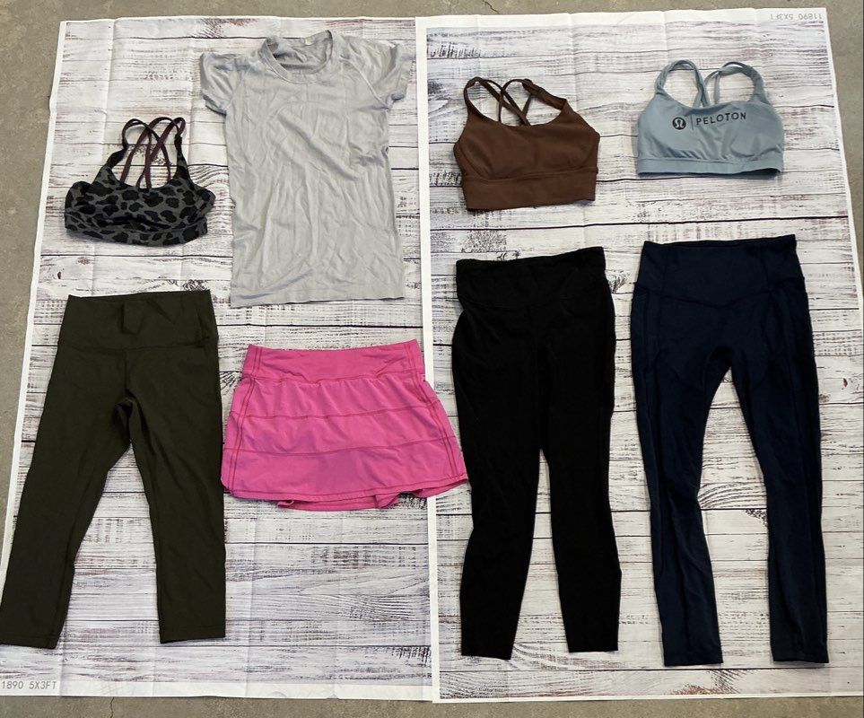 Women's Lululemon Lot of 8 Leggings, Sports Bras, Skirt and Top Size 6