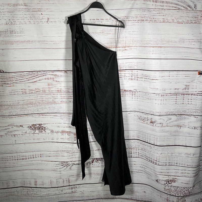 NWT Banana Republic Black Silk Asymmetrical Cocktail Evening Dress - Size S
