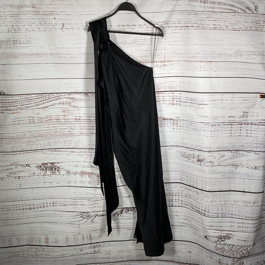 NWT Banana Republic Black Silk Asymmetrical Cocktail Evening Dress - Size S