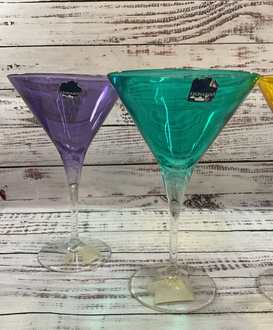 Leonardo Multi-Color Glass Martini Glasses Set of 4