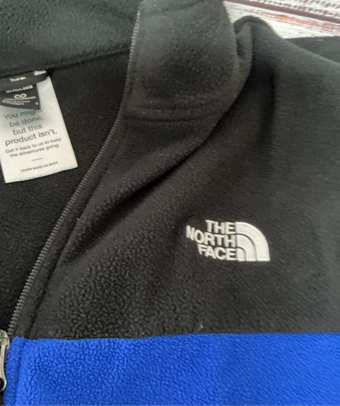 Men's The North Face Blue with Black Fleece Zip Up Jacket Size L