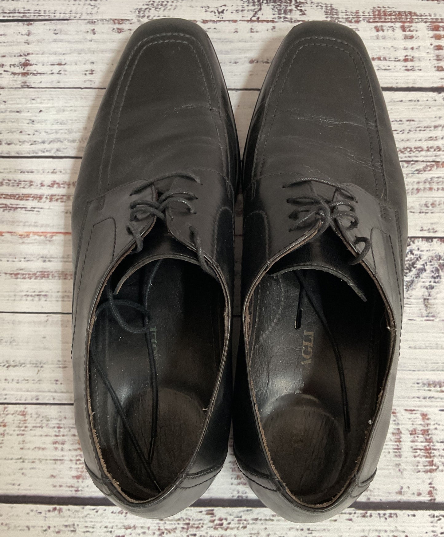 Bruno Magli Mianato Men's Black Leather Oxford Shoes Size 8.5 Made in Italy