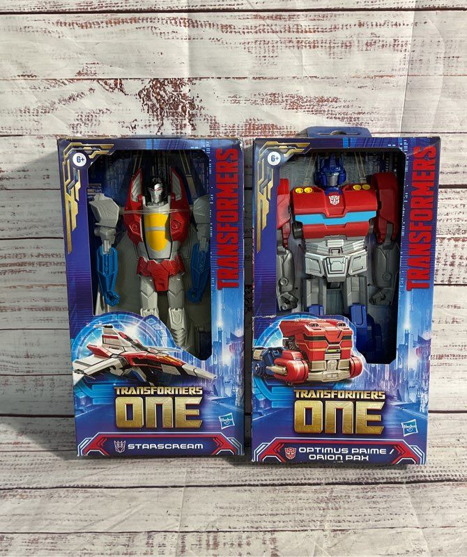 New Optimus Prime & Starscream Transformers One Action Figures Hasbro