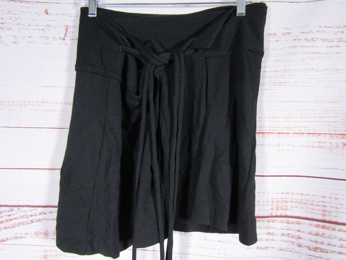 Isabel Marant Women's Black Wool Blend Faux Wrap Tie Skirt Size 36