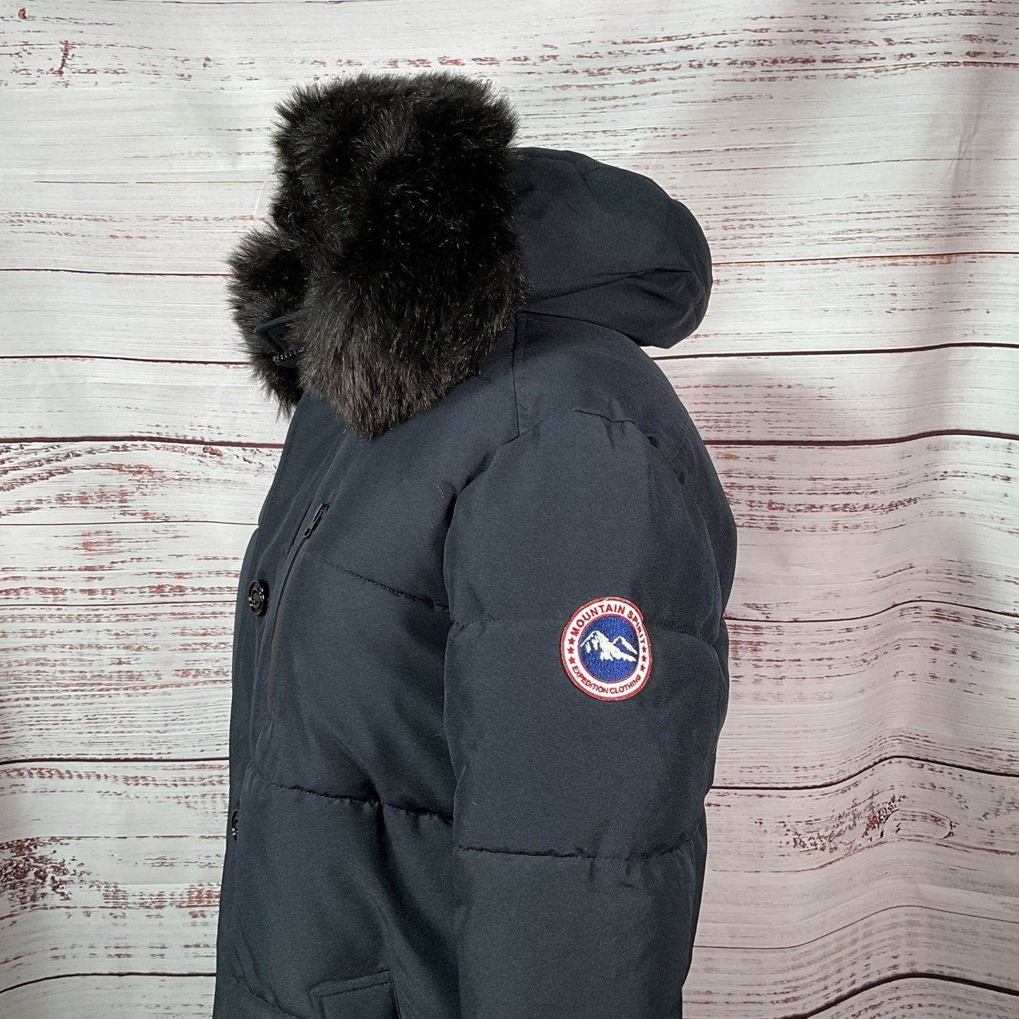 PUREMSX Women's Black All Weather Conditions Mountain Coat with Hood- SZ L