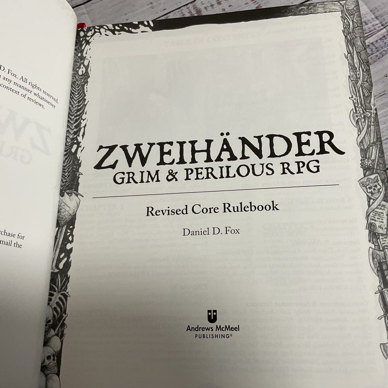 ZWEIHANDER Grim and Perilous RPG Revised Core Rulebook- Hardcover