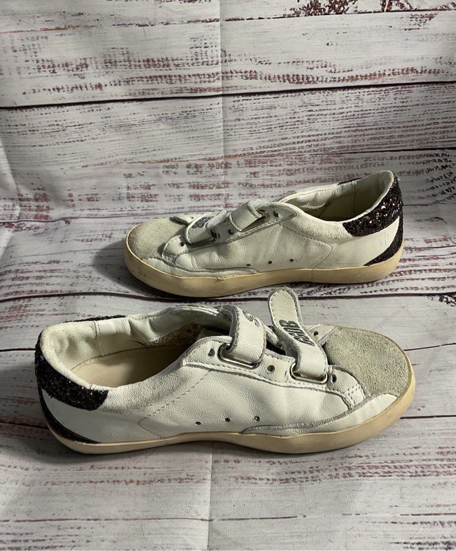 Golden Goose Unisex Kids White Leather Double Strap Shoes Size 29