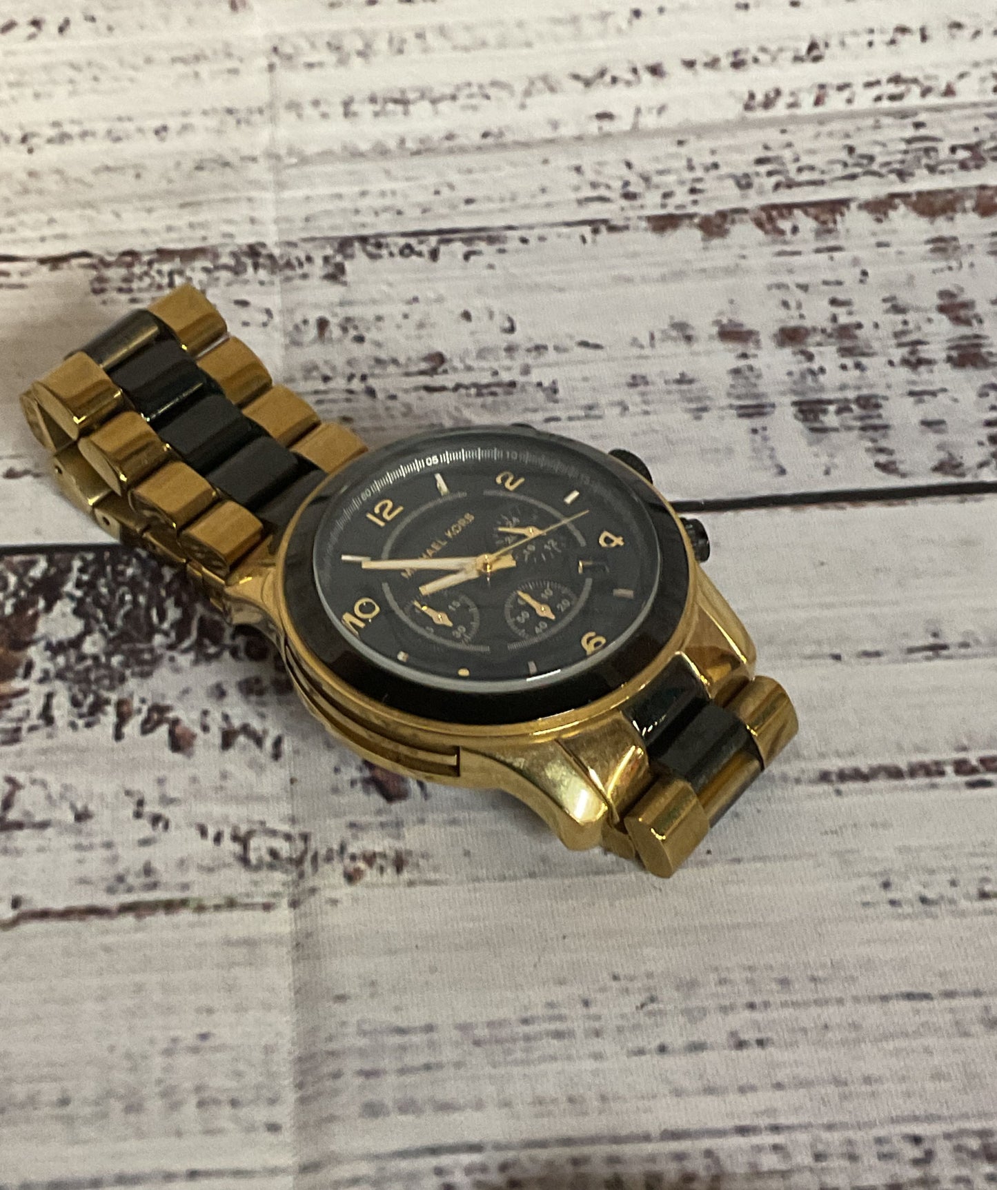 MICHAEL KORS MK 8265 Stainless Steel Gold Tone & Black Watch
