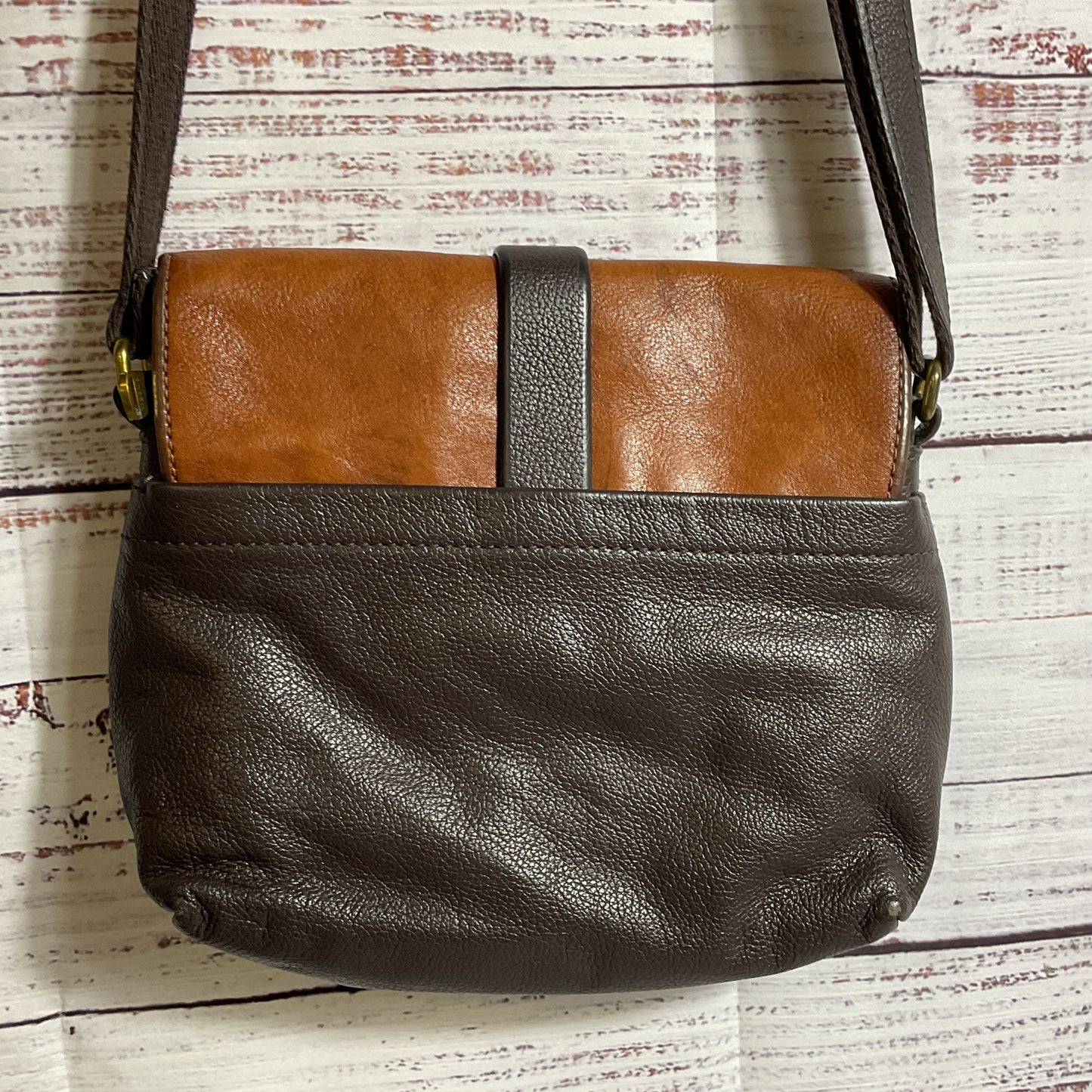 VTG. FOSSIL Colorblock Crossbody Leather Bag