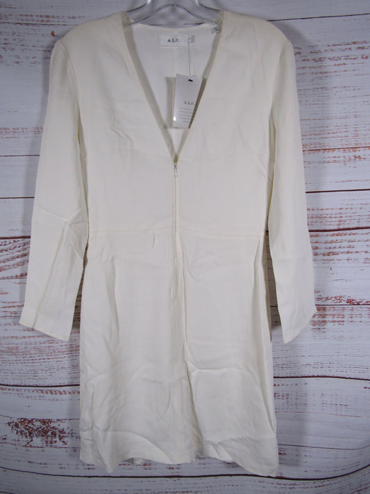 A.L.C. Carter Women's White V-Neck Dress Size 8