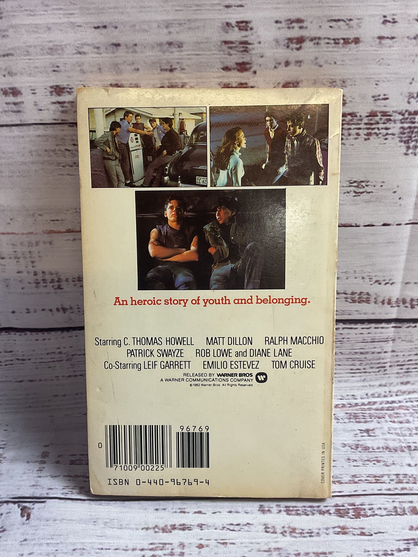 Vintage Laurel Leaf The Outsiders Book S. E. Hinton 1983 Movie Cover