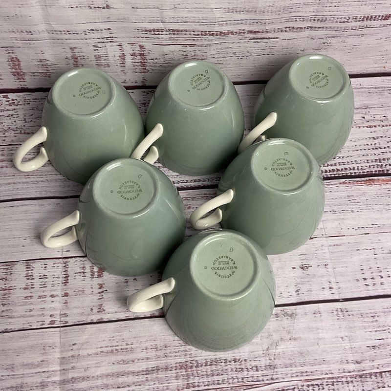 Wedgwood Etruria Barlaston 6 Pc. Wintergreen Ceramic Tea Cup Set