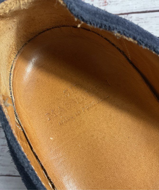 Sid Mashburn Golden Blue Suede Slip On Rubber Sole Boat Shoe Loafers Size 13