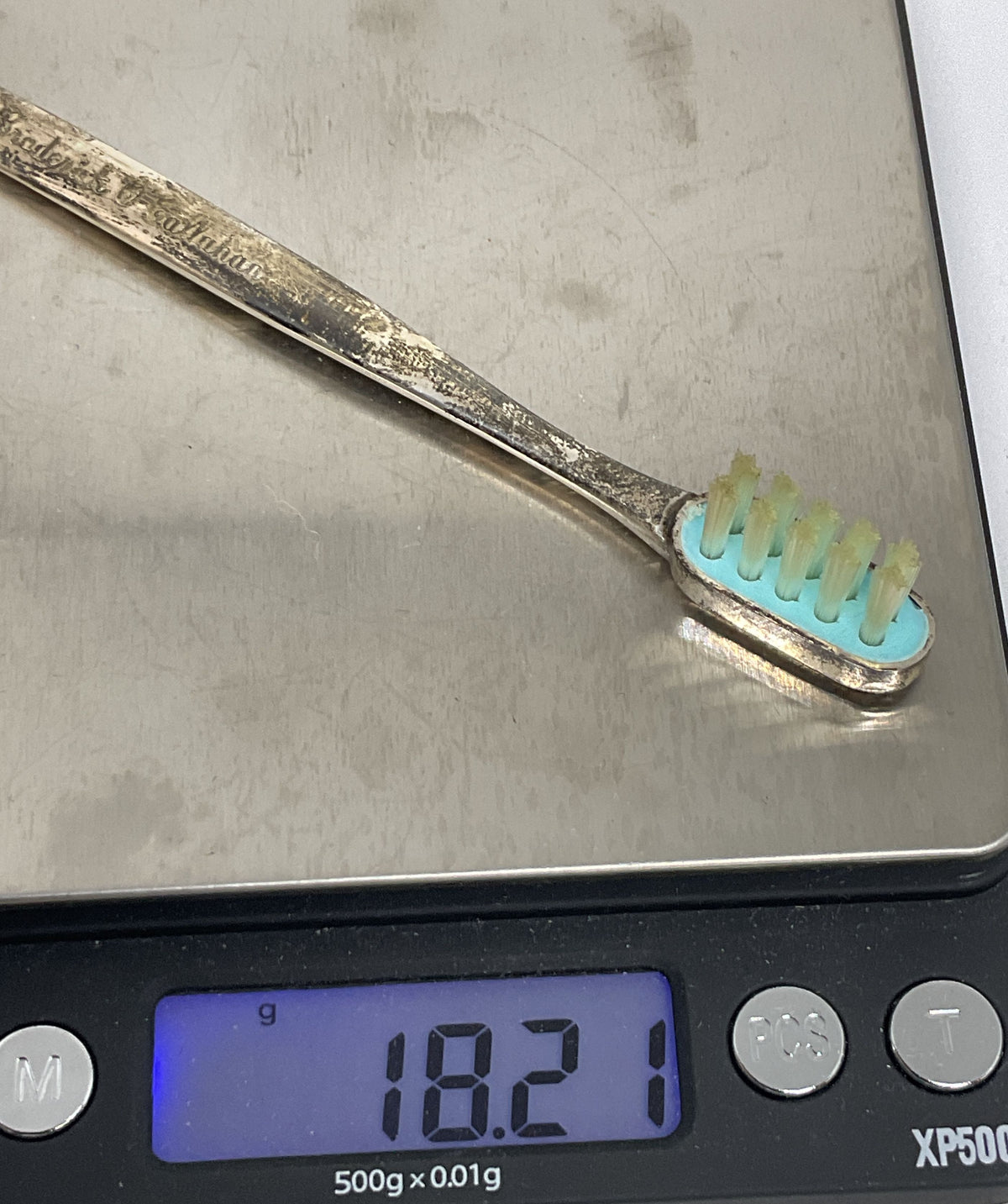 Vintage Web Sterling Silver Baby Toothbrush