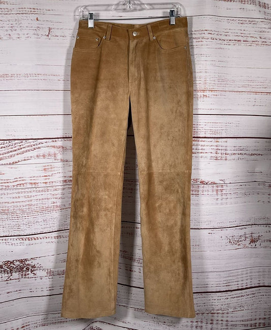 Boston Proper Suede Leather Pants Brown 6
