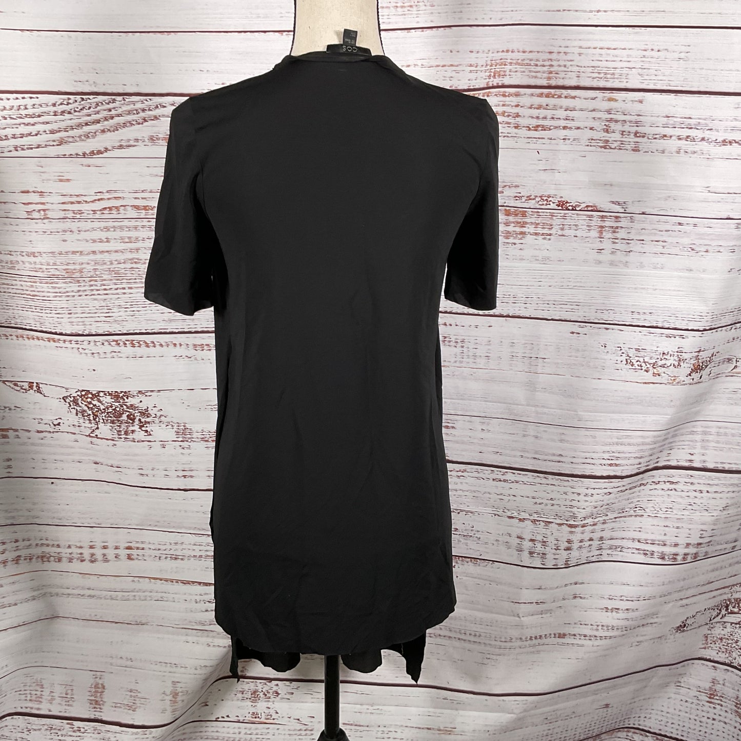 COS Women's Black Front Panels Tunic Blouse- SZ XS