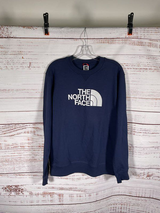 The North Face Drew Peak Crew Neck Sweatshirt Men's Blue Logo Size L