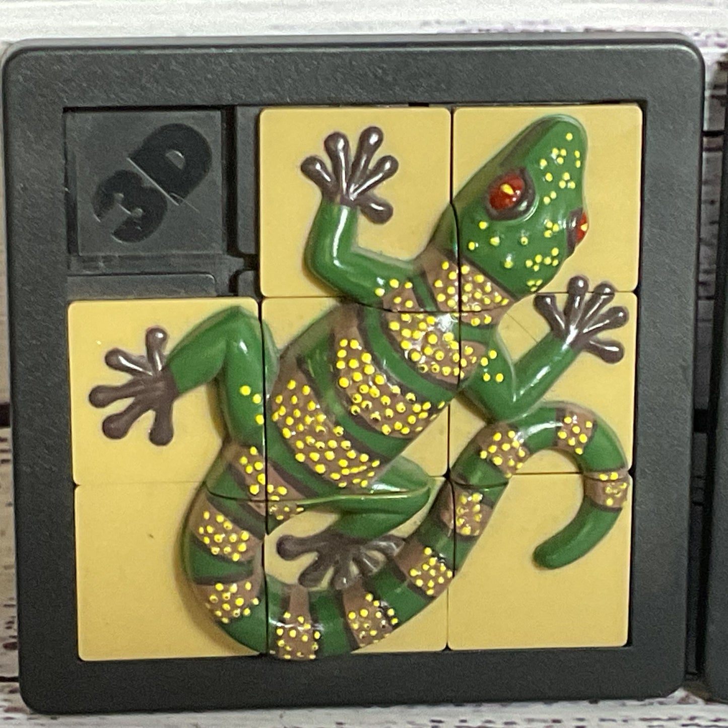 Set of 2 DAMERT Company Lizard and Tarantula 3-D Slide Puzzles- 4" x 4"