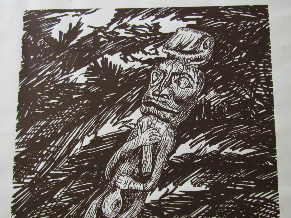 Vintage 1973 Andrew William Vachon Pencil Singed Totem Pole Print 4 of 200