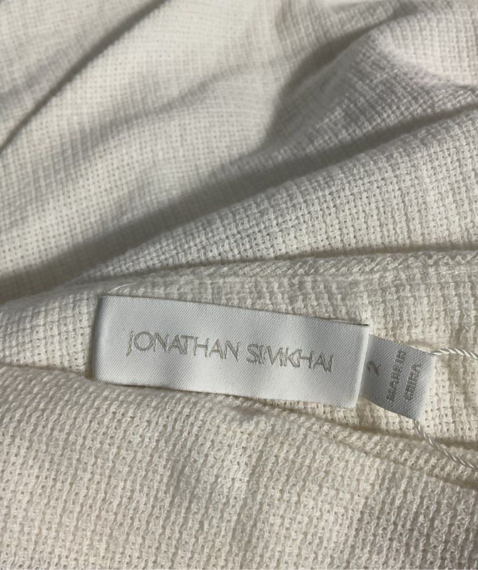 NWT Jonathan Simkhai Hayden Skirt Women's Ruffled Side Size 2 Cream