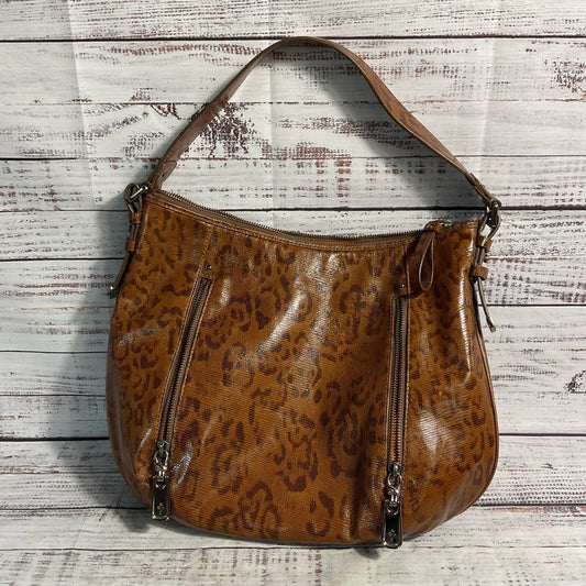 VTG. Cole Haan Snake Embossed Brown Faux Leather Parker Hobo Bag Purse