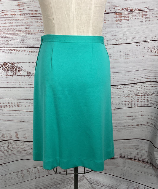 St. John Vintage Knee Length Skirt Aqua Green 6