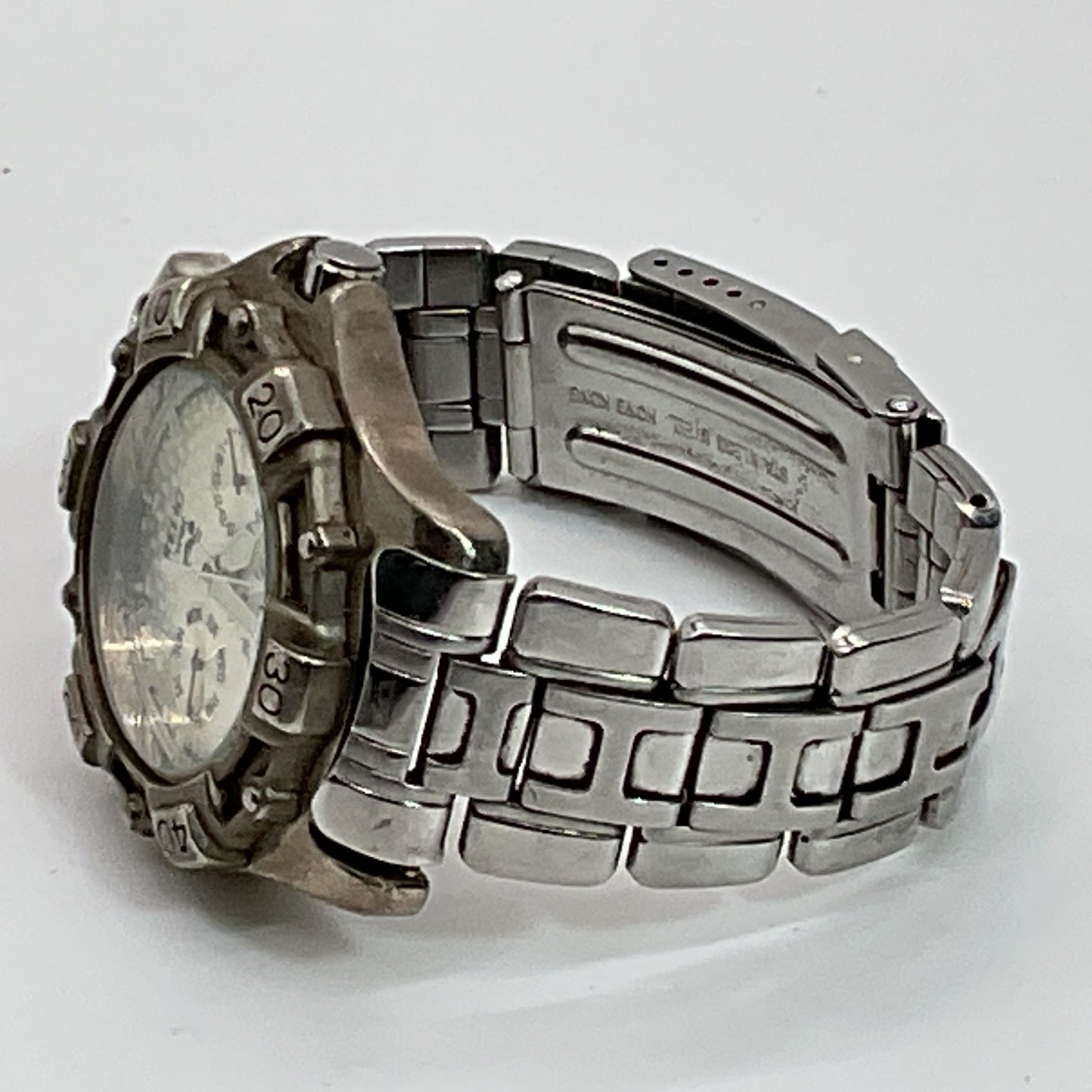 RELIC Wet Men's Date Stainless Steel Silver 50m Quartz Watch- NEEDS BATTERY